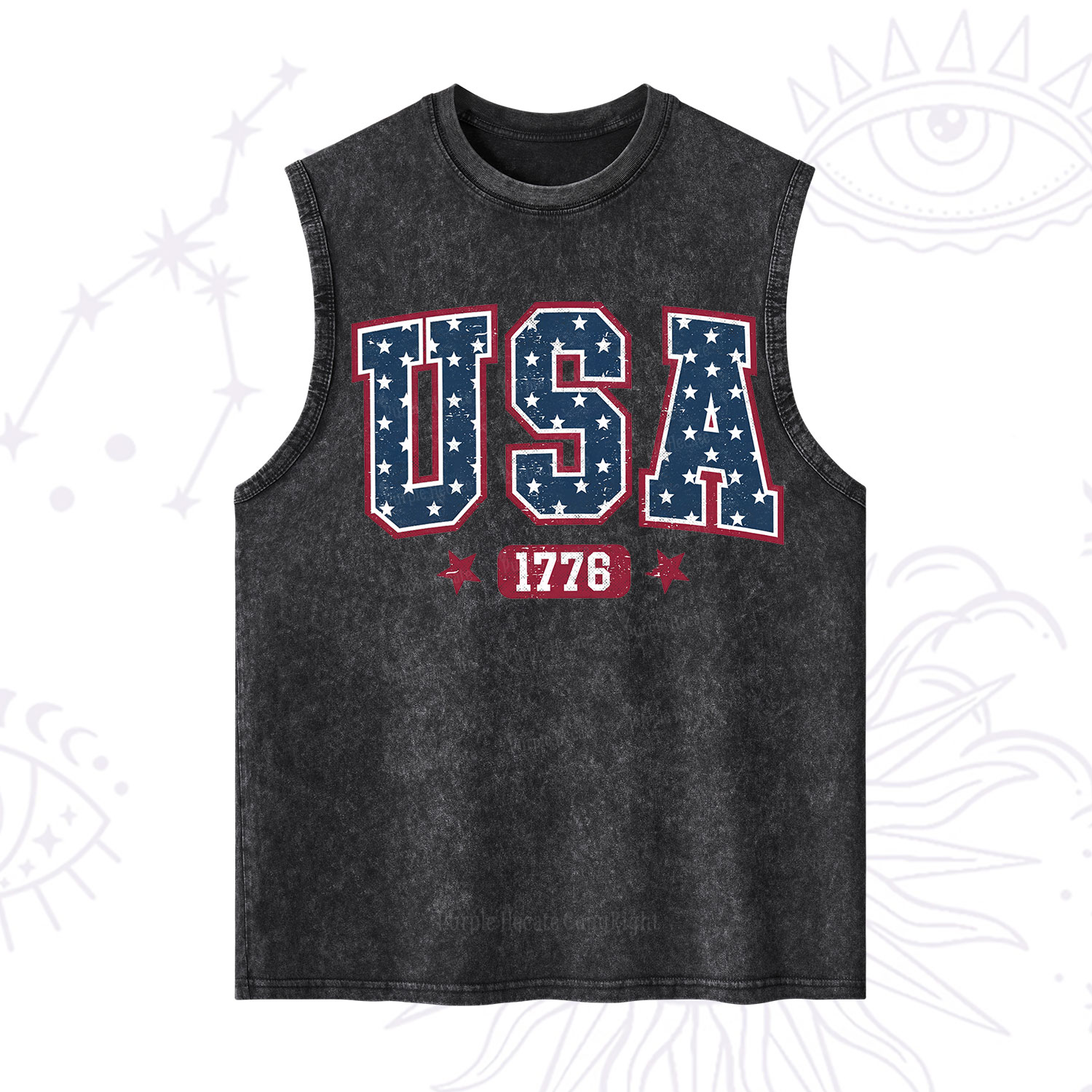 Purplehecate Retro USA 1776 Washed Tank