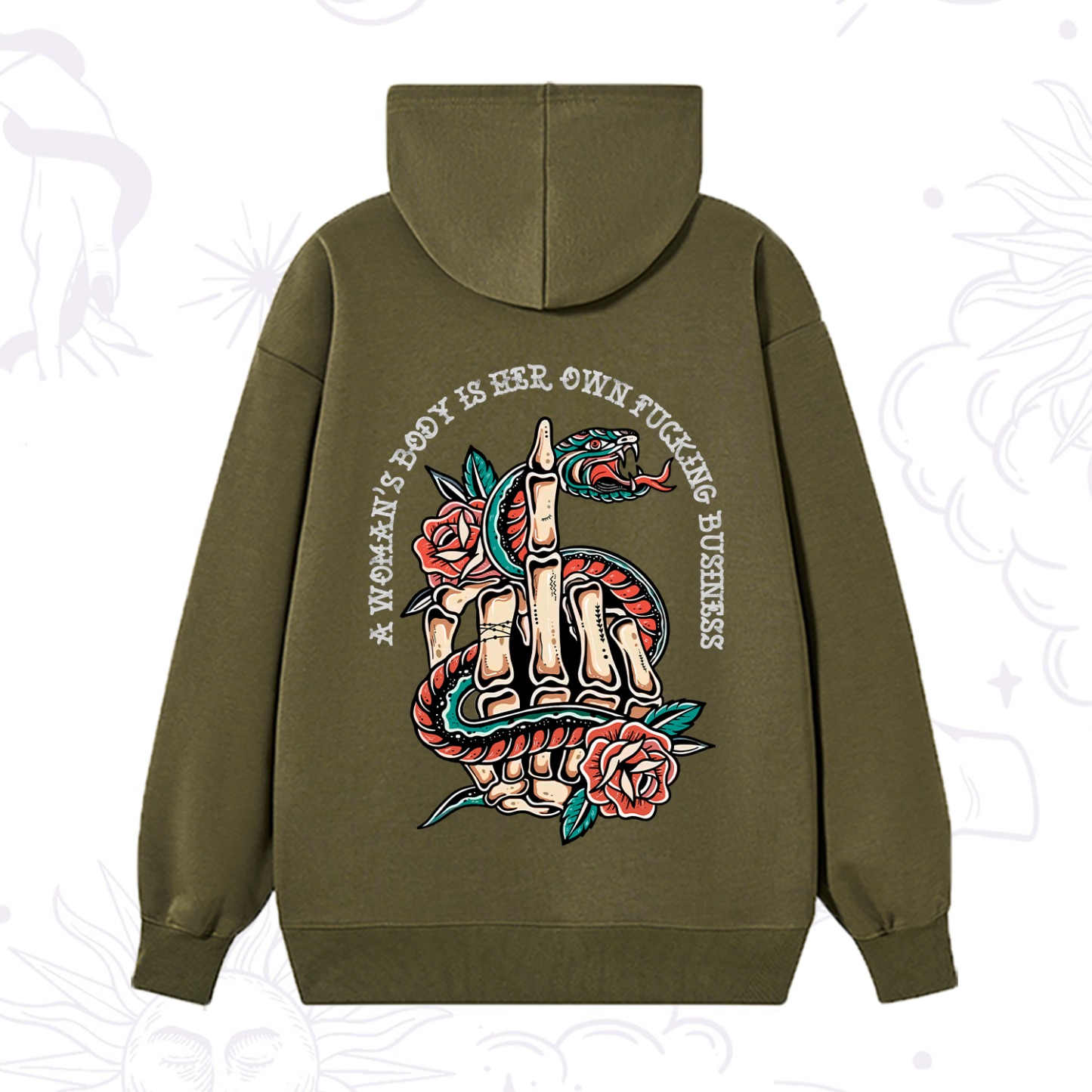 Magic Purplehecate A Women’s Body Is Her Hoodie