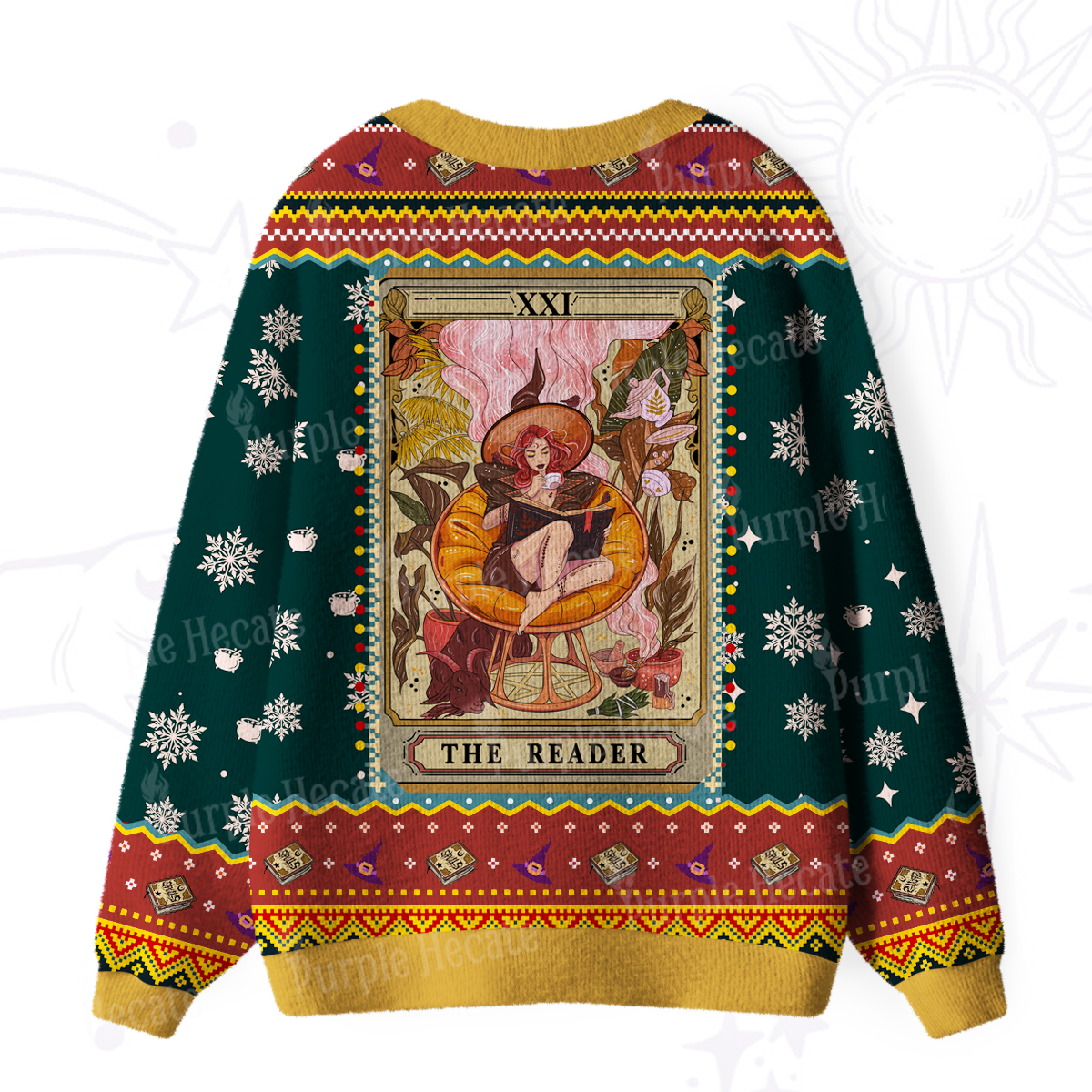Purplehecate The Reader Tarot Ugly Cardigan Sweaters