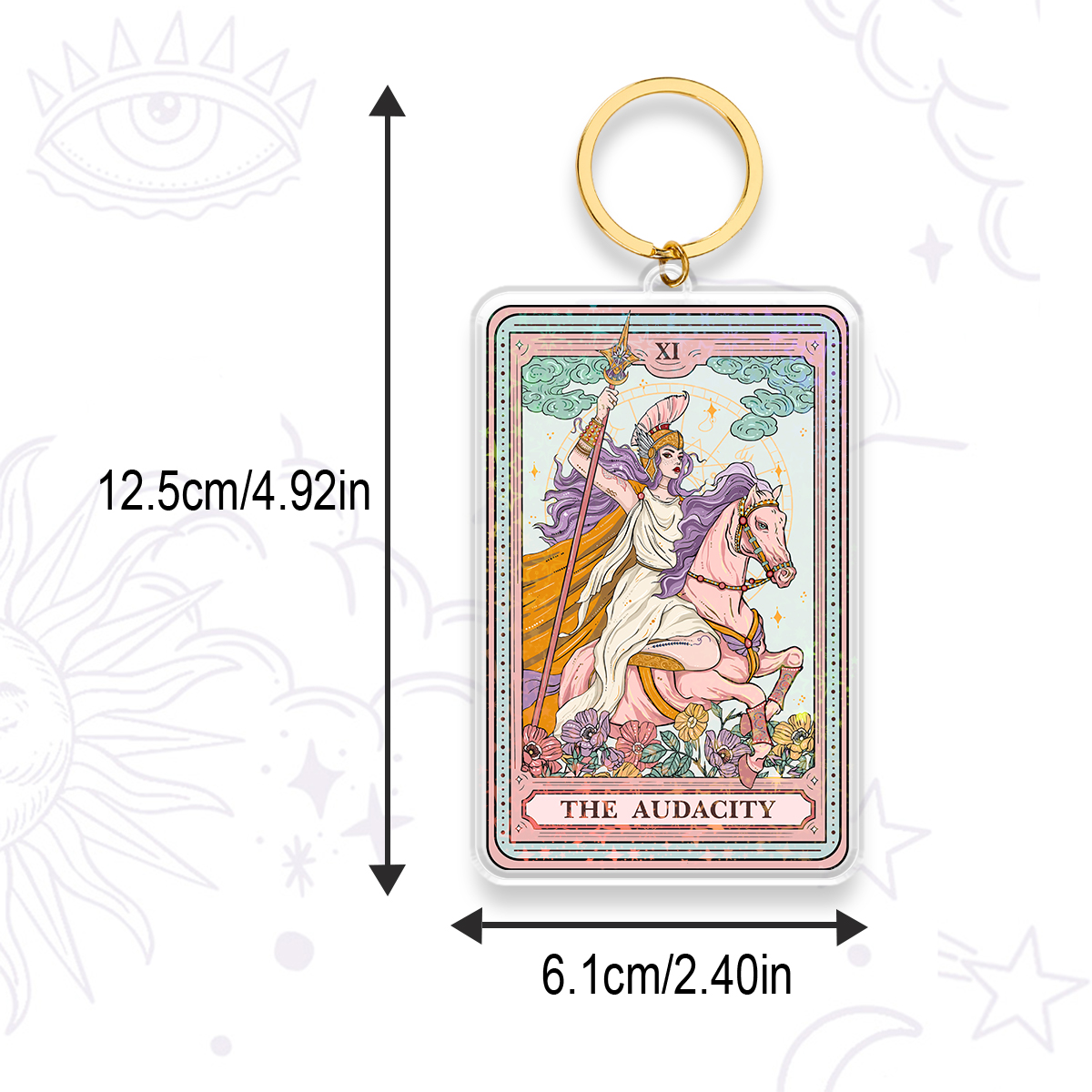 Purplehecate The Audacity Tarot Card Keychain