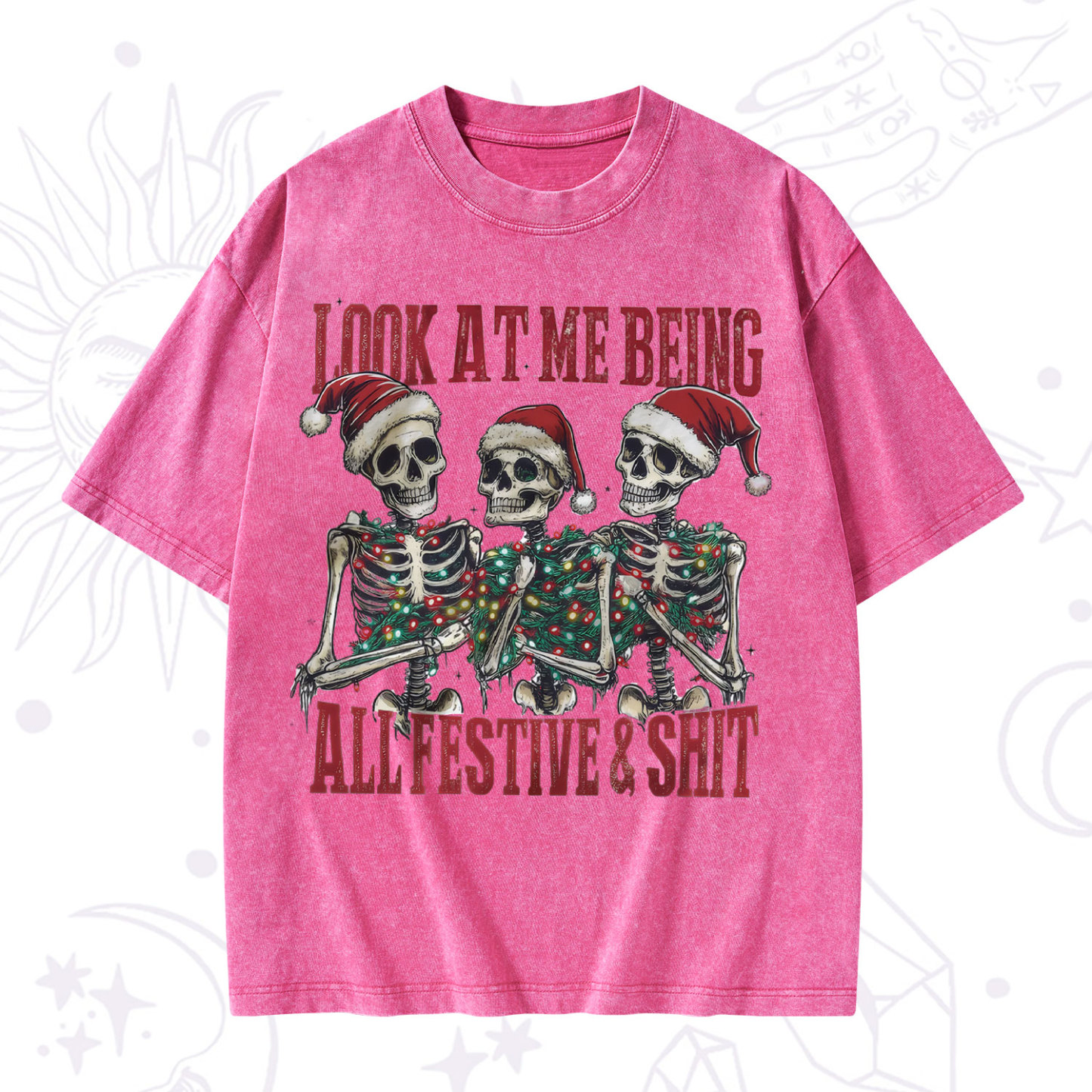 Purplehecate Look At Me Being All Festive And Shit Christmas Washed T-Shirt