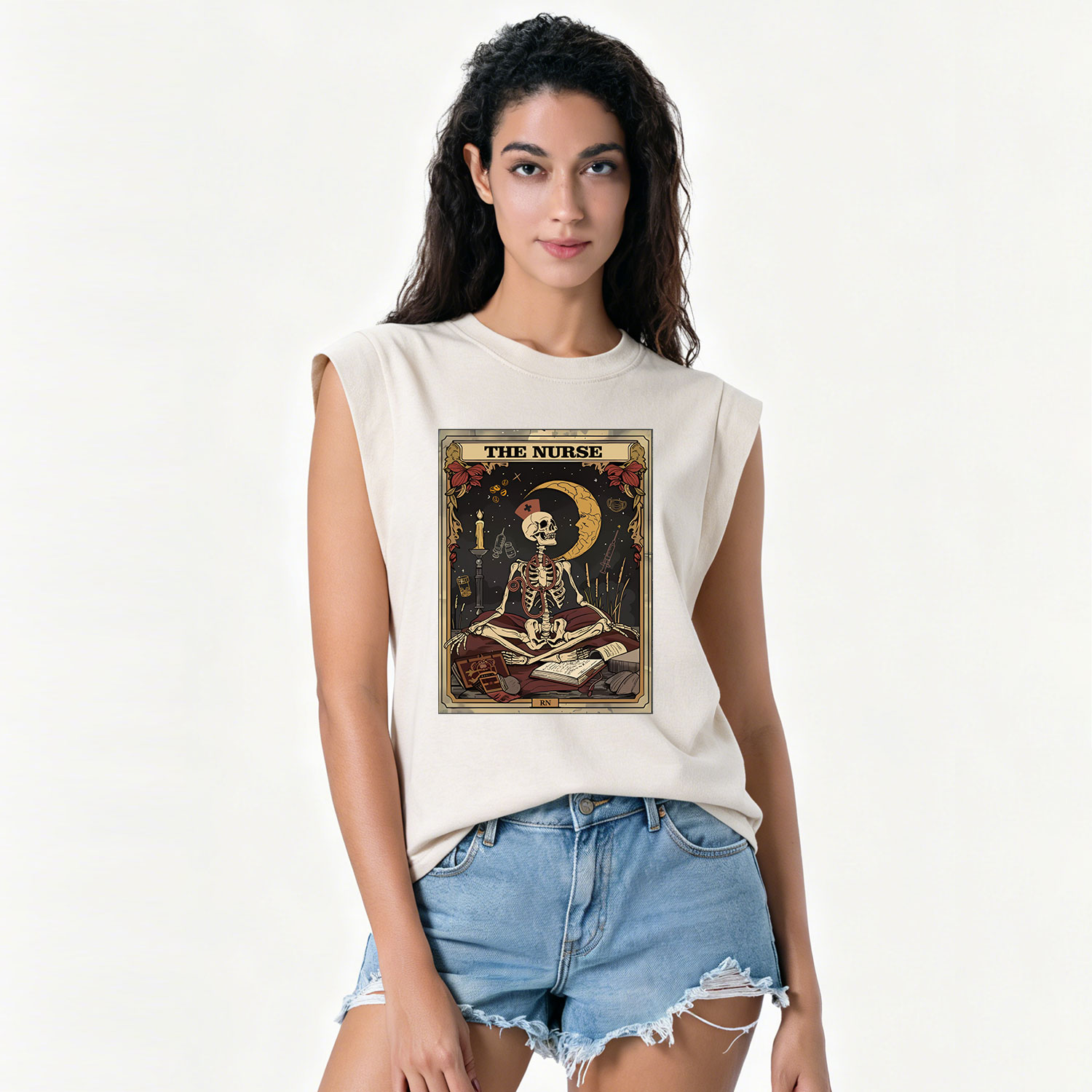 Purplehecate The Nurse Tarot Card Vintage Washed Tank