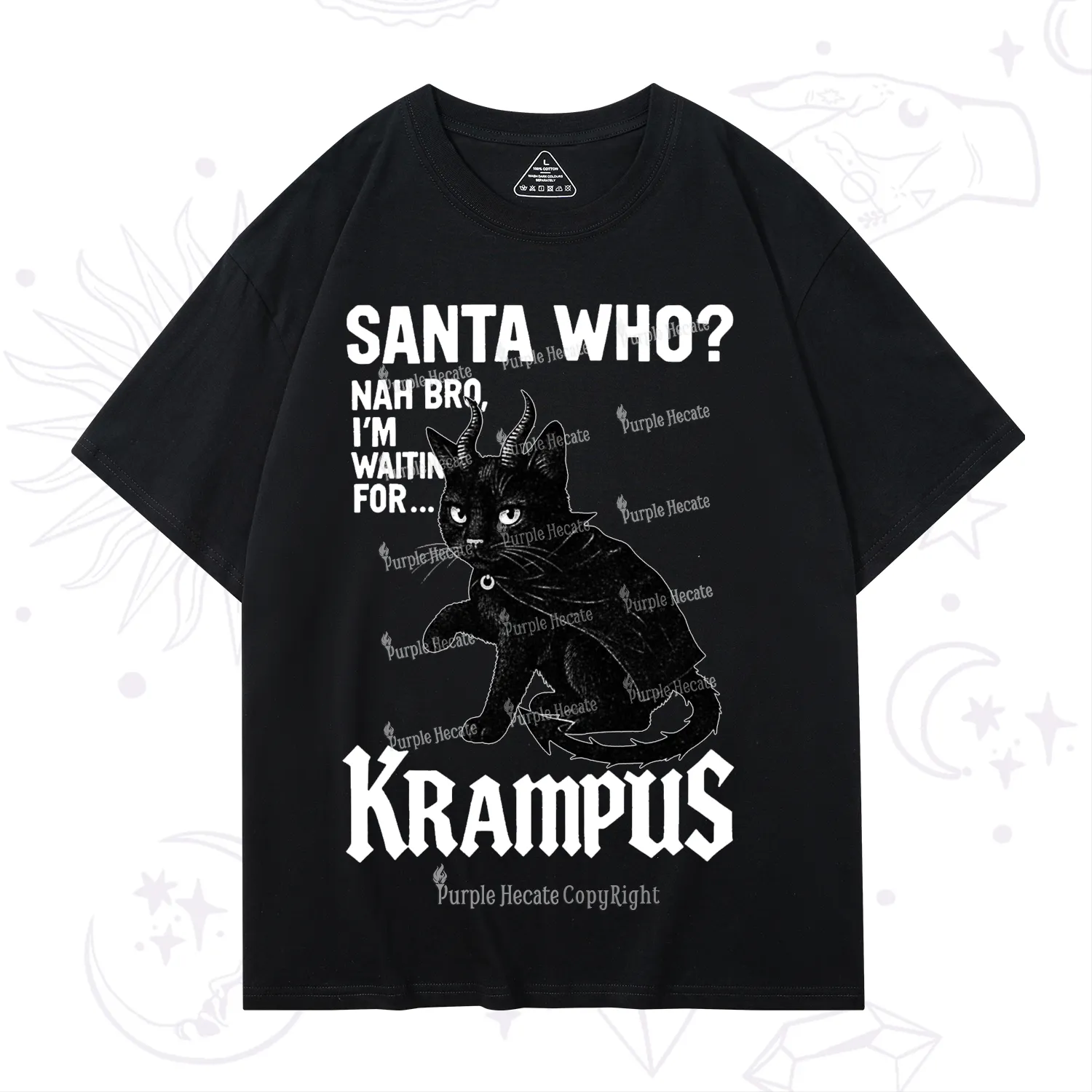 Purplehecate Santa Who? Nah Bro I'm Waiting for Krampus Christmas T-Shirt
