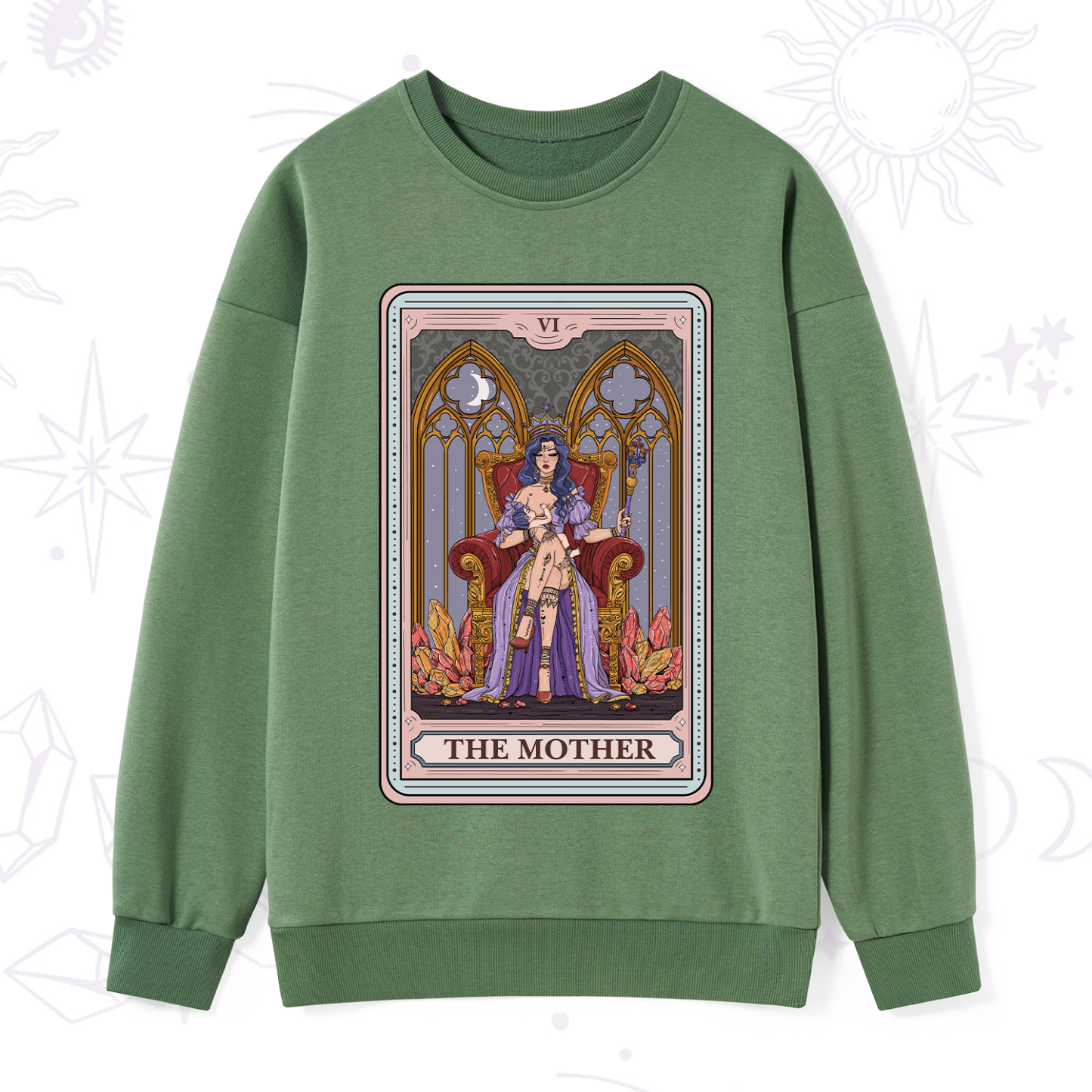 Purplehecate The Mother Tarot Card Sweatshirt