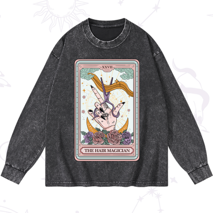 Purplehecate The Hair Magician Tarot Washed Long Sleeve Shirt