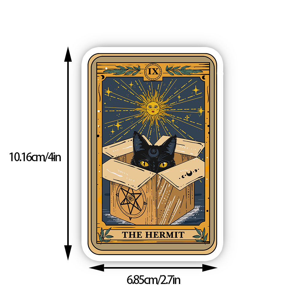 Purplehecate The Hermit Cat Tarot Card Sticker