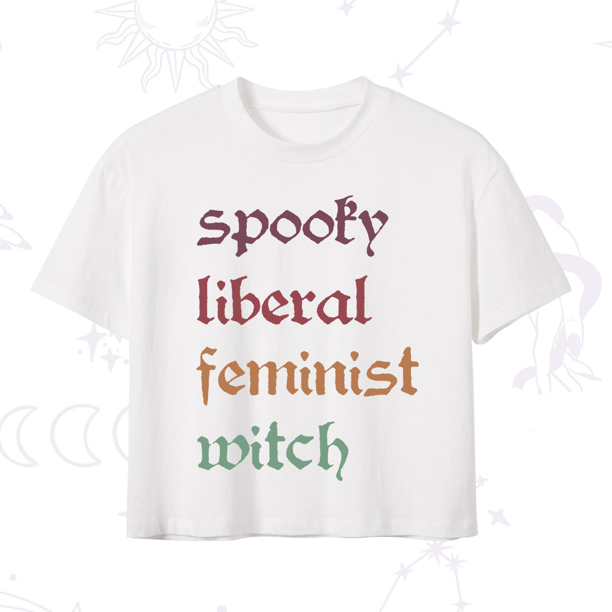 Purplehecate Spooky Liberal Feminist Witch Crop T-Shirt