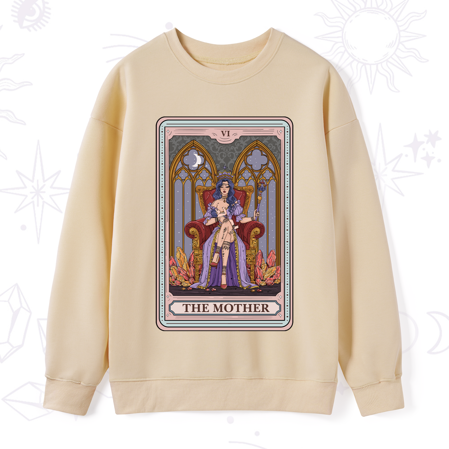 Purplehecate The Mother Tarot Card Sweatshirt