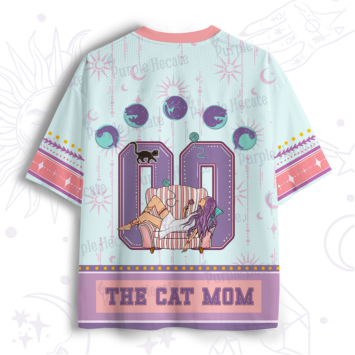 Purplehecate The Cat Mom Mesh Jersey