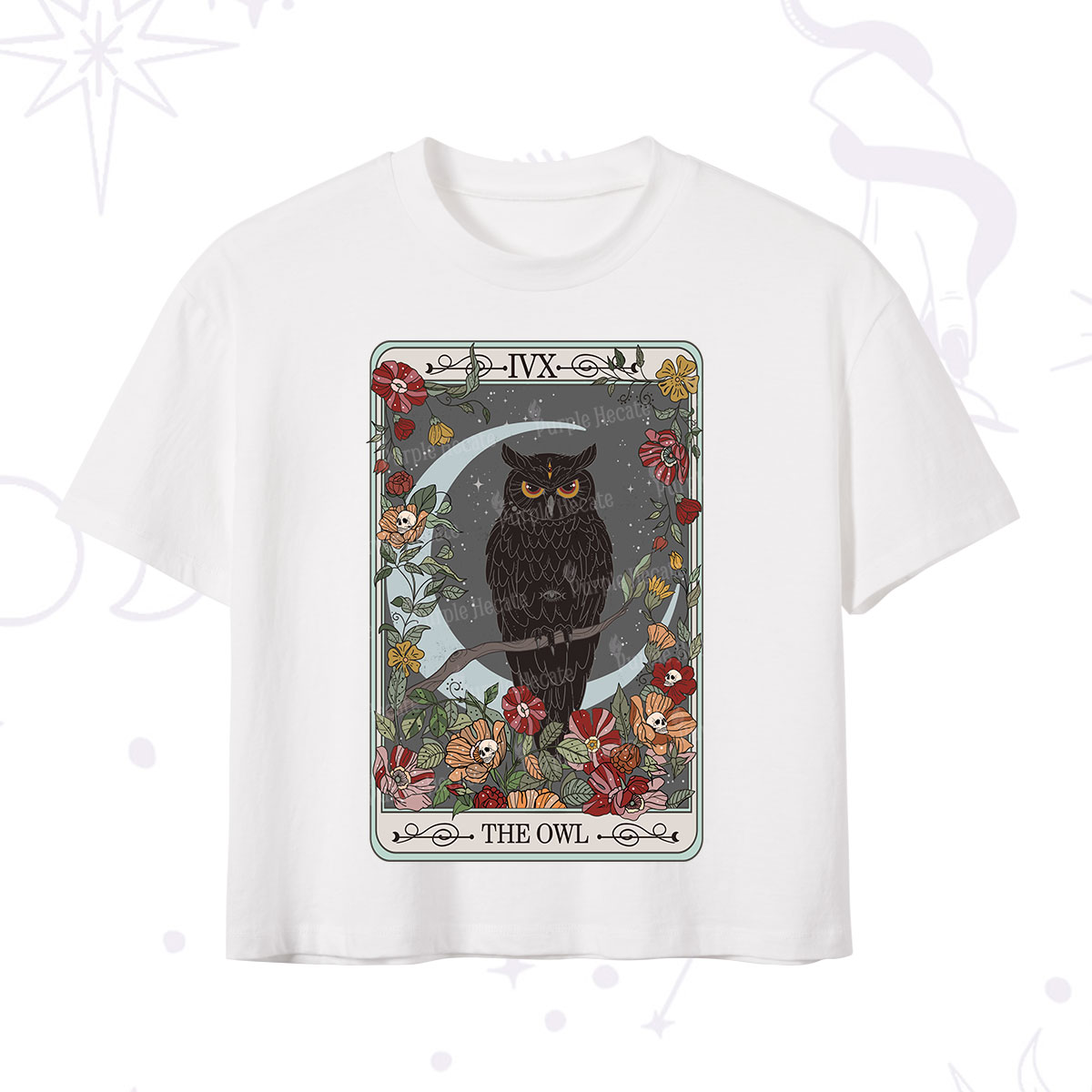 Purplehecate The Owl Tarot Crop T-Shirt