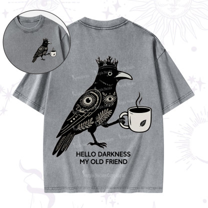 Purplehecate Hello Darkness My Old Friend Washed T-Shirt