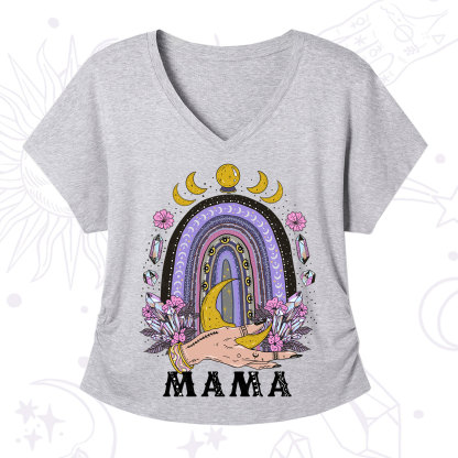 Purplehecate Gothic Mama Rainbow V-Neck T-Shirt