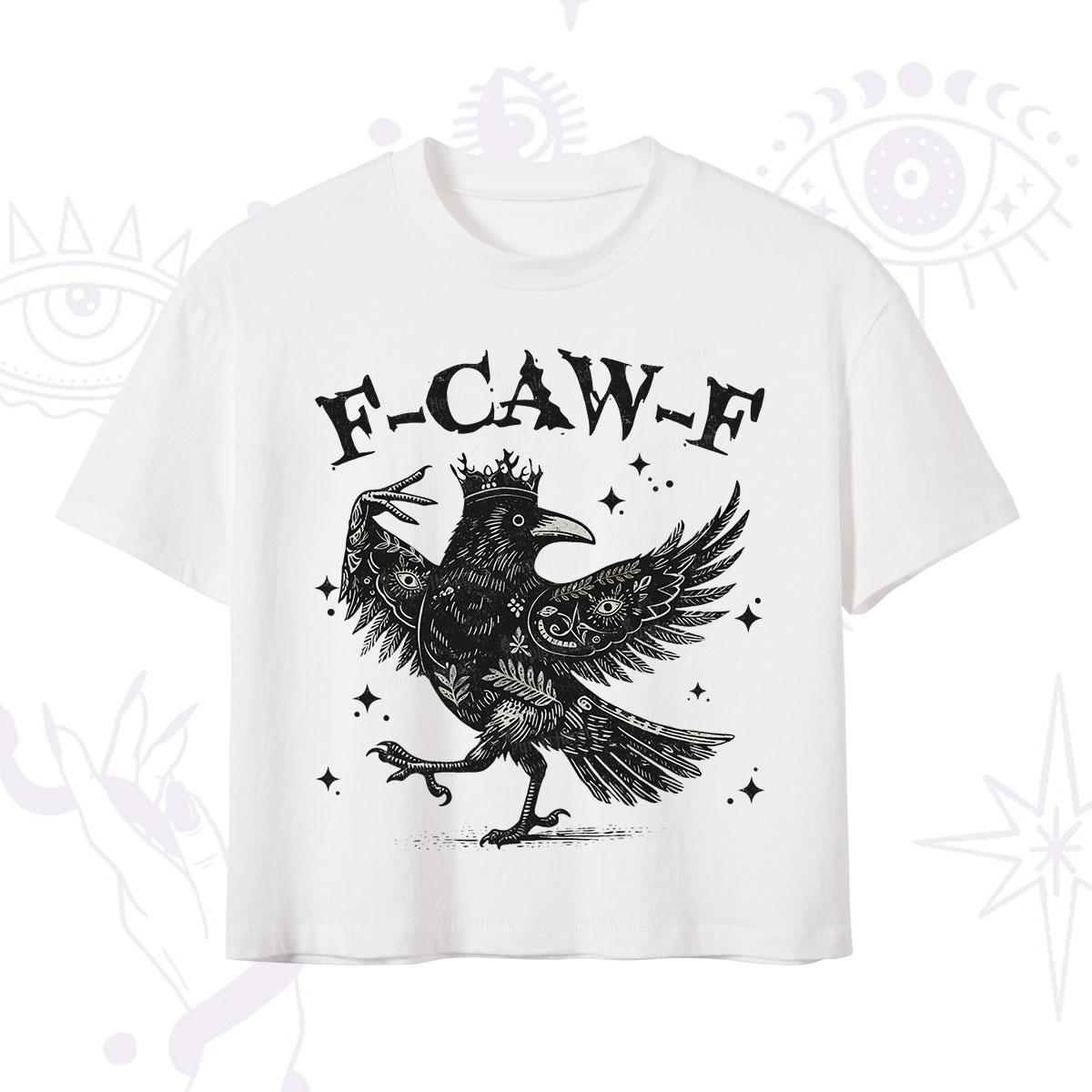 Purplehecate F-caw-f Funny Crow Crop T-Shirt