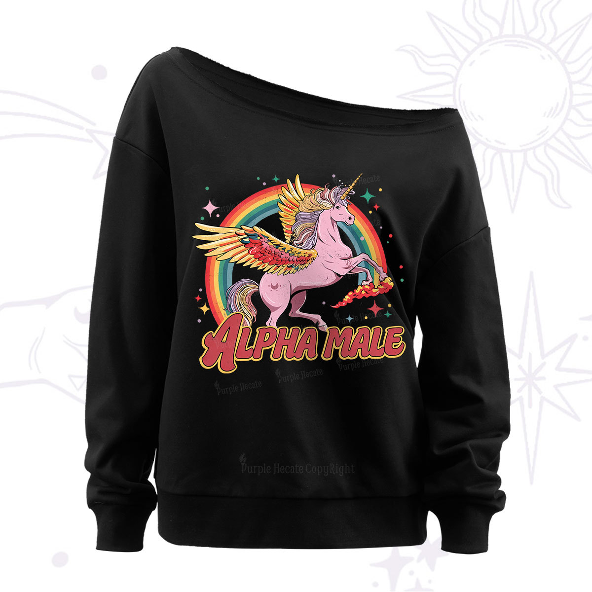 Purplehecate Alpha Male Off The Shoulder Sweat