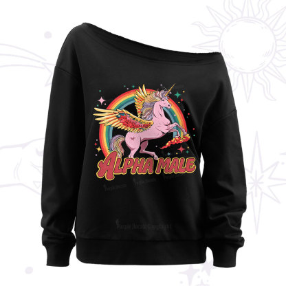 Purplehecate Alpha Male Off The Shoulder Sweatshirt