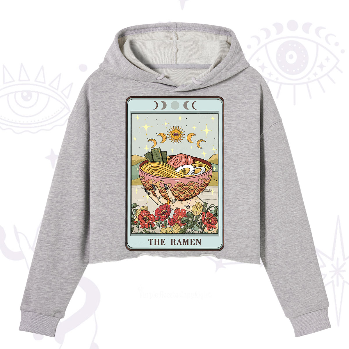 Purplehecate The Ramen Tarot Crop Hoodie