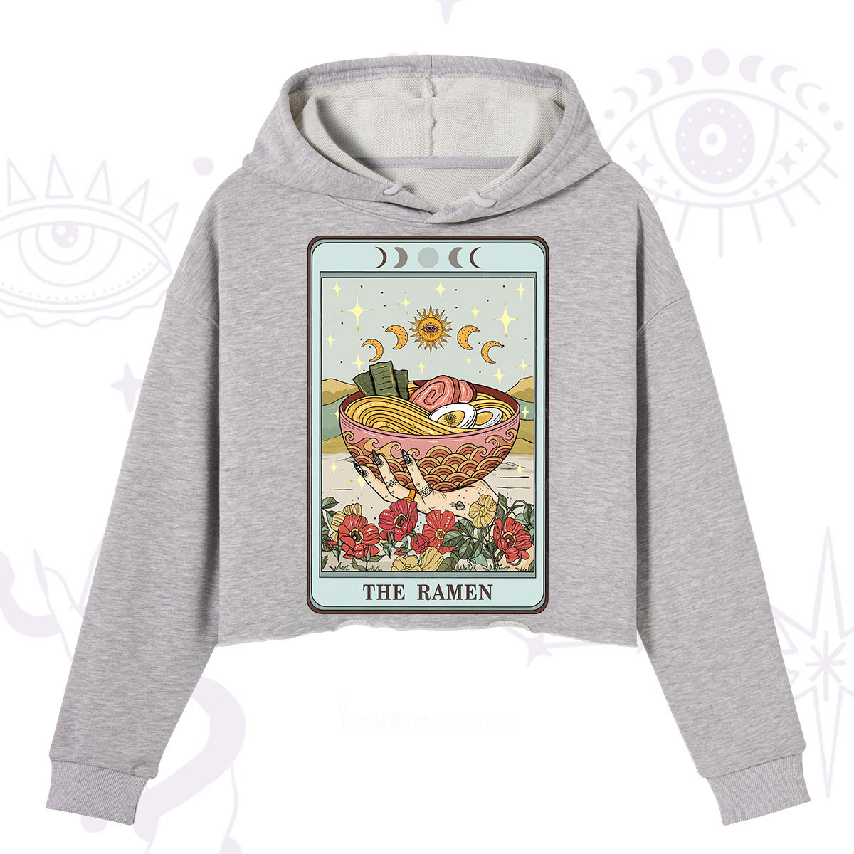 Purplehecate The Ramen Tarot Crop Hoodie