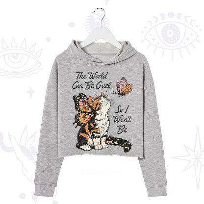 Purplehecate The World Can Be Cruel So I Won't Be Crop Hoodie