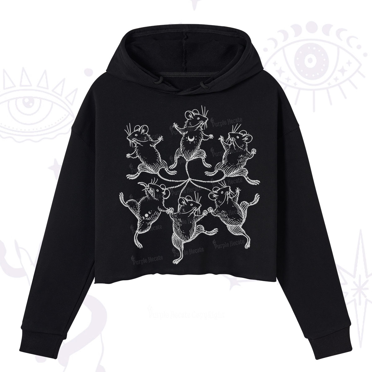 Purplehecate The Midnight Mouse Dance Crop Hoodie