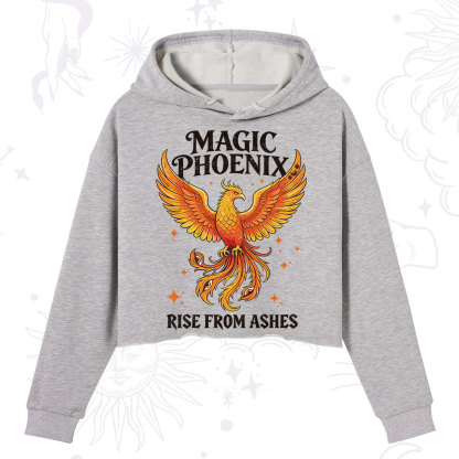 Purplehecate Magic Phoenix Rise From Ashes Crop Hoodie