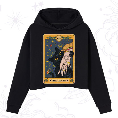 Purplehecate The Death Tarot Card Crop Hoodie