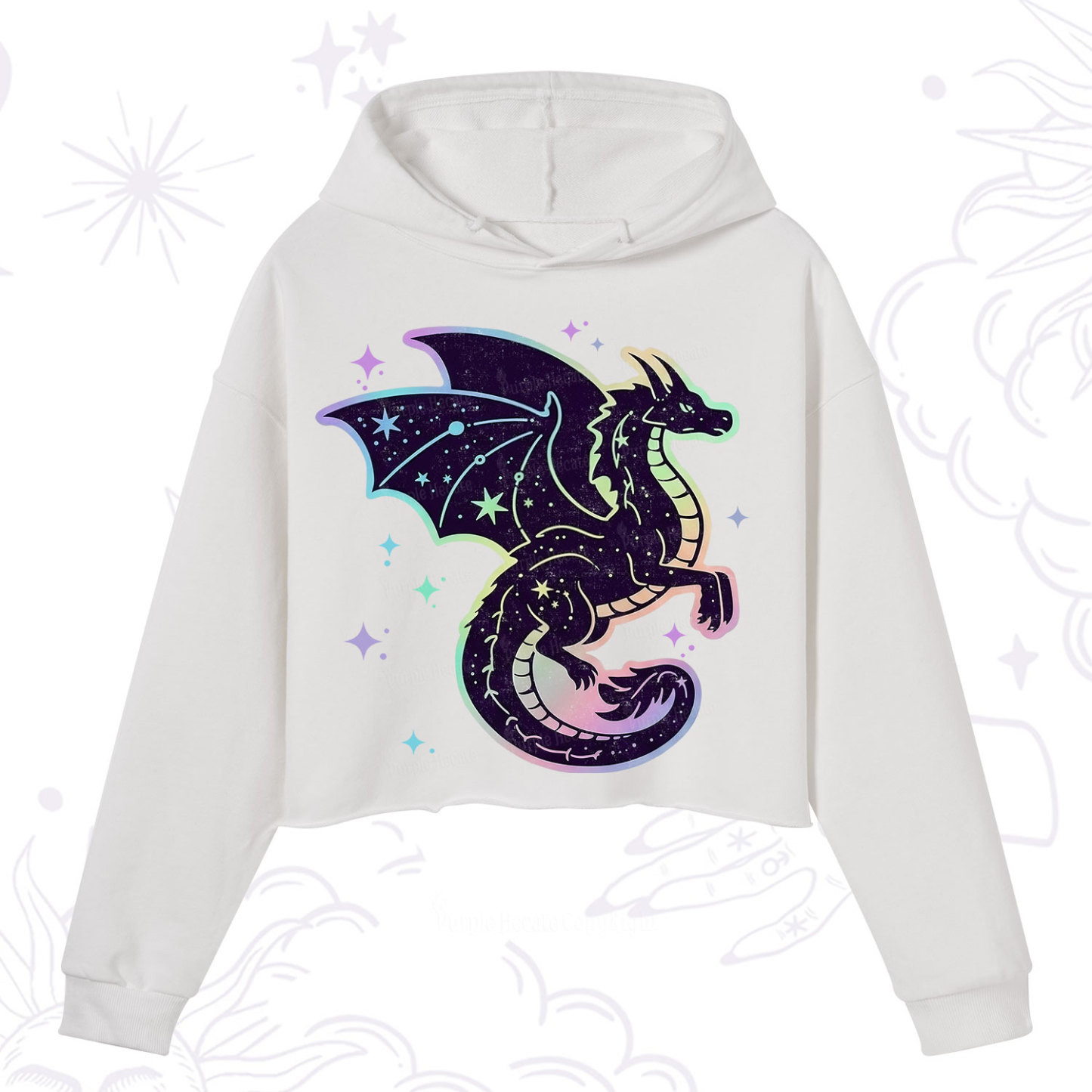 Purplehecate Celestial Dragon Crop Hoodie