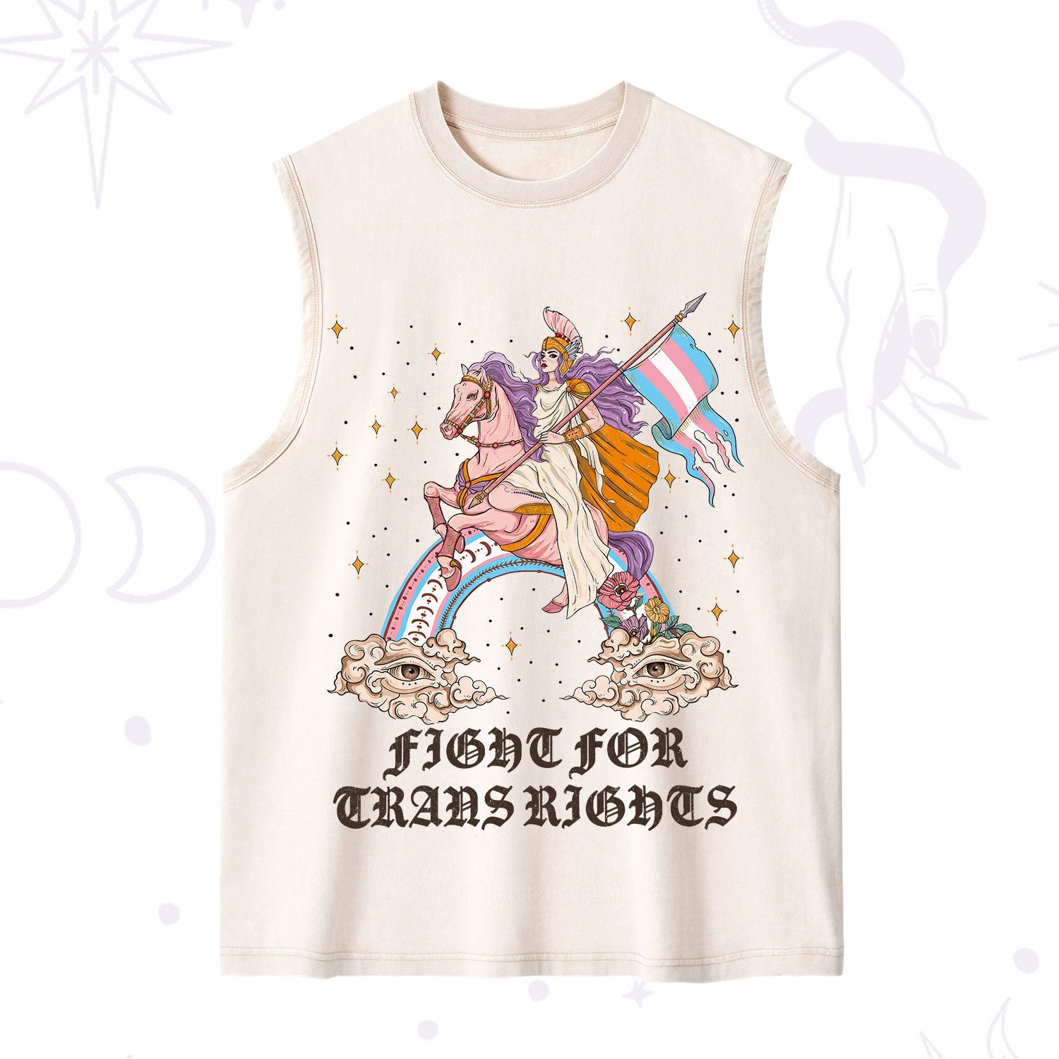 Purplehecate Fight for Trans Rights Knight Washed Tank