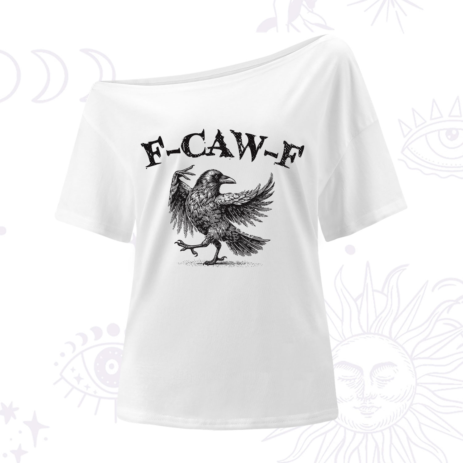 Purplehecate F-caw-f Crow One Shoulder T-Shirt