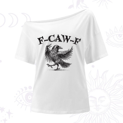 Purplehecate F-caw-f Crow One Shoulder T-Shirt