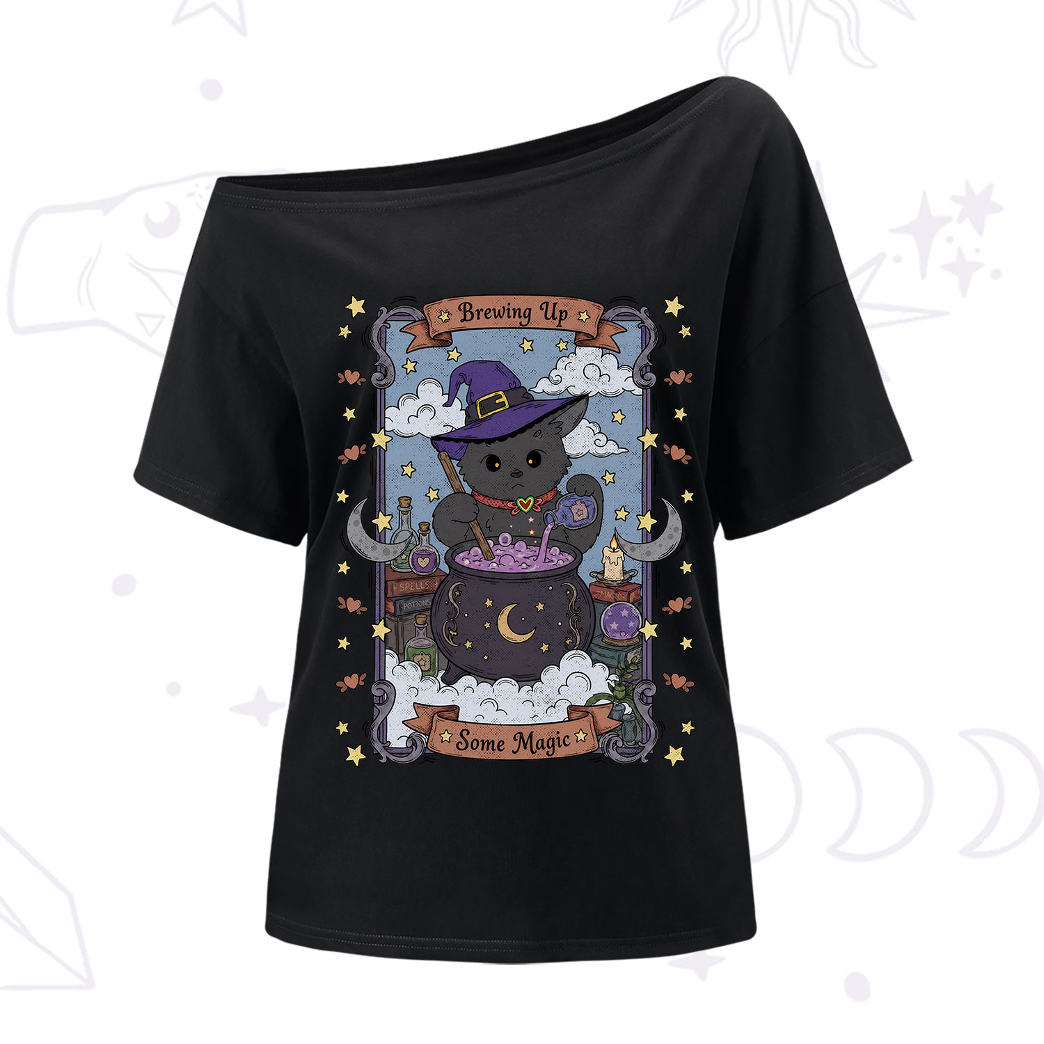 Purplehecate Brewing Up Some Magic One Shoulder T-Shirt