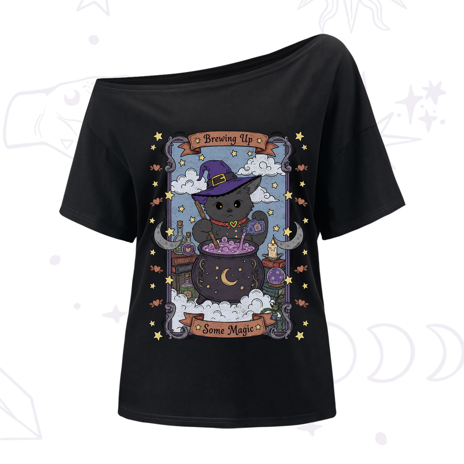 Purplehecate Brewing Up Some Magic One Shoulder T-Shirt