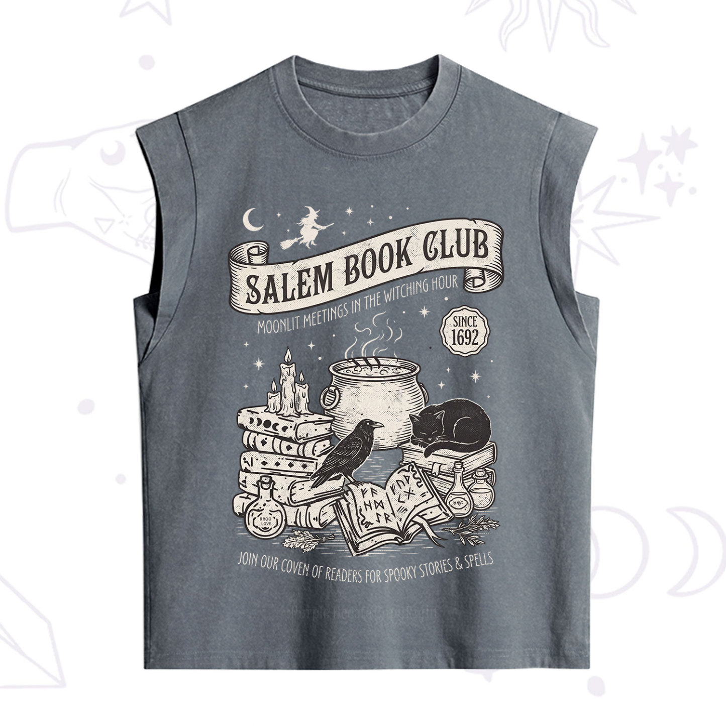 Purplehecate Salem Witch Book Club Vintage Washed Tank