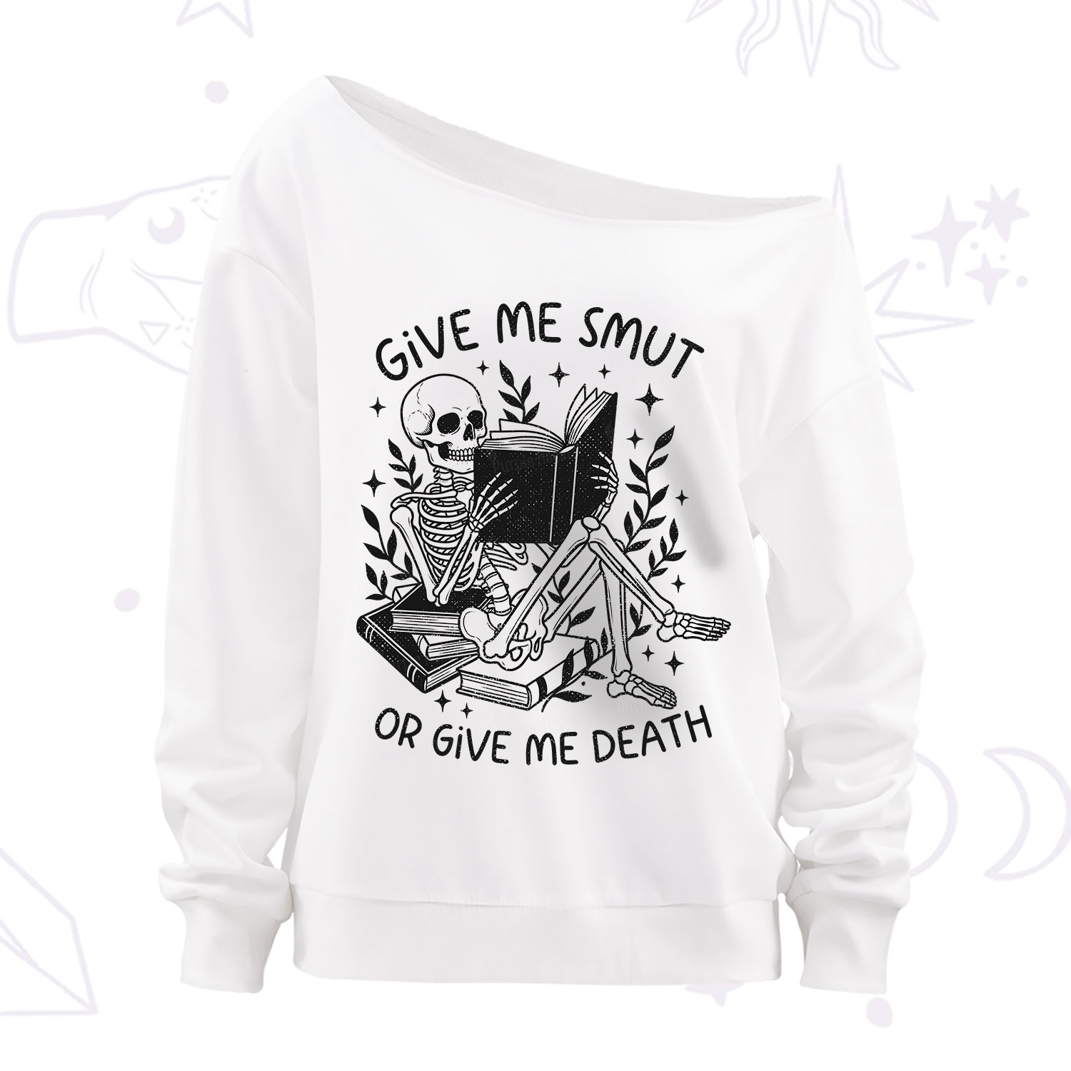 Purplehecate Give Me Smut Or Give Me Death Off The Shoulder Sweatshirt