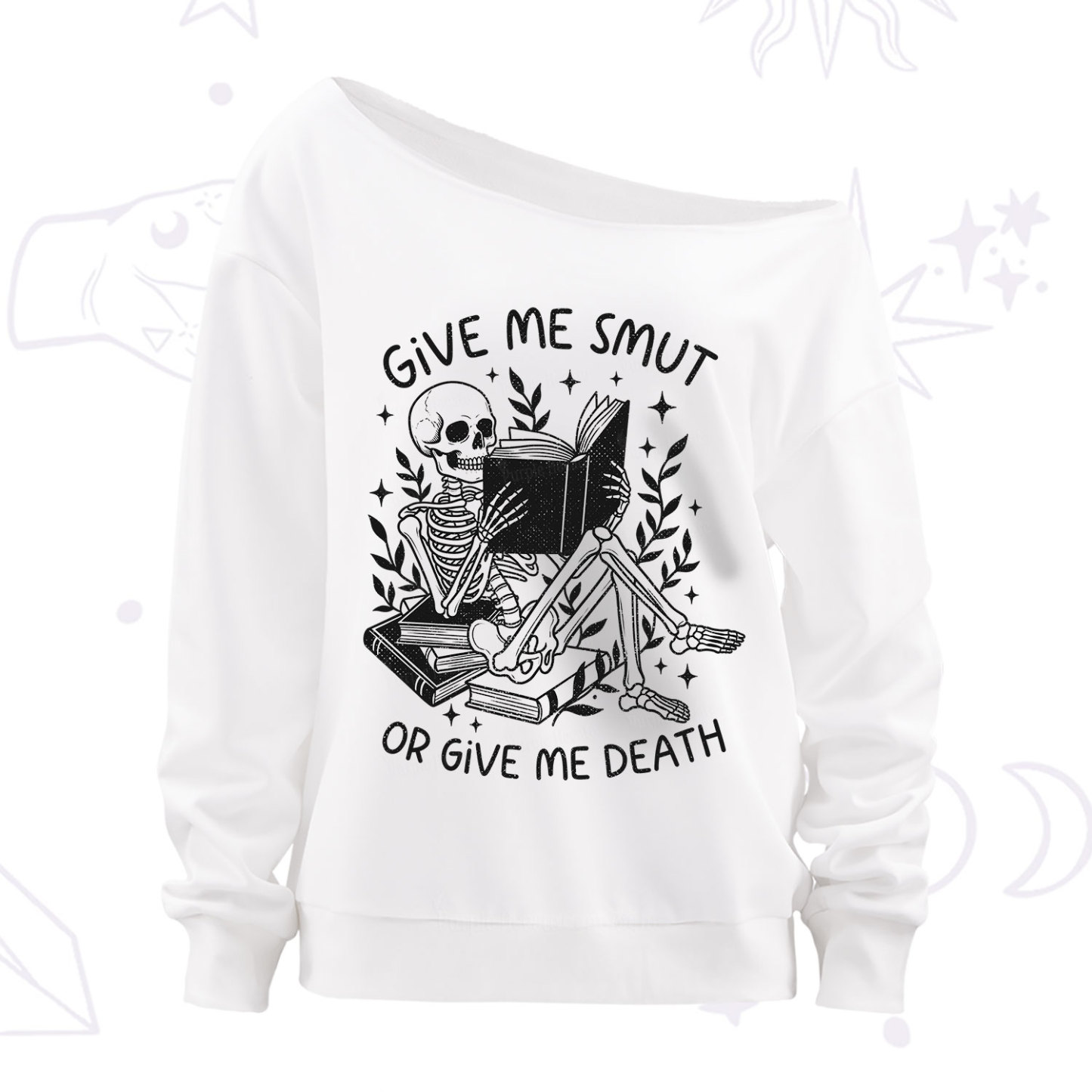 Purplehecate Give Me Smut Or Give Me Death Off The Shoulder Sweatshirt
