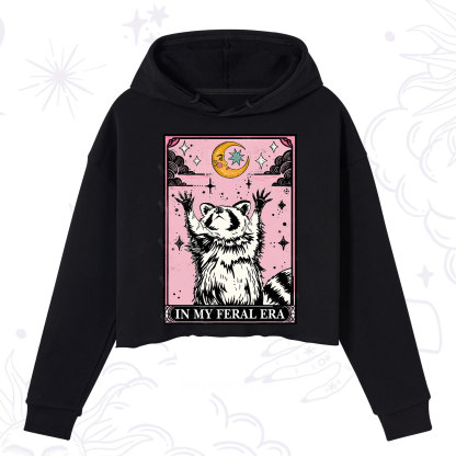 Purplehecate The In My Feral Era Tarot Raccoon Crop Hoodie