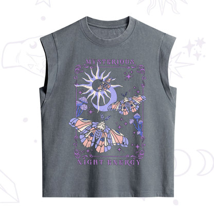 Purplehecate Mysterious Night Energy Moth Vintage Washed Tank