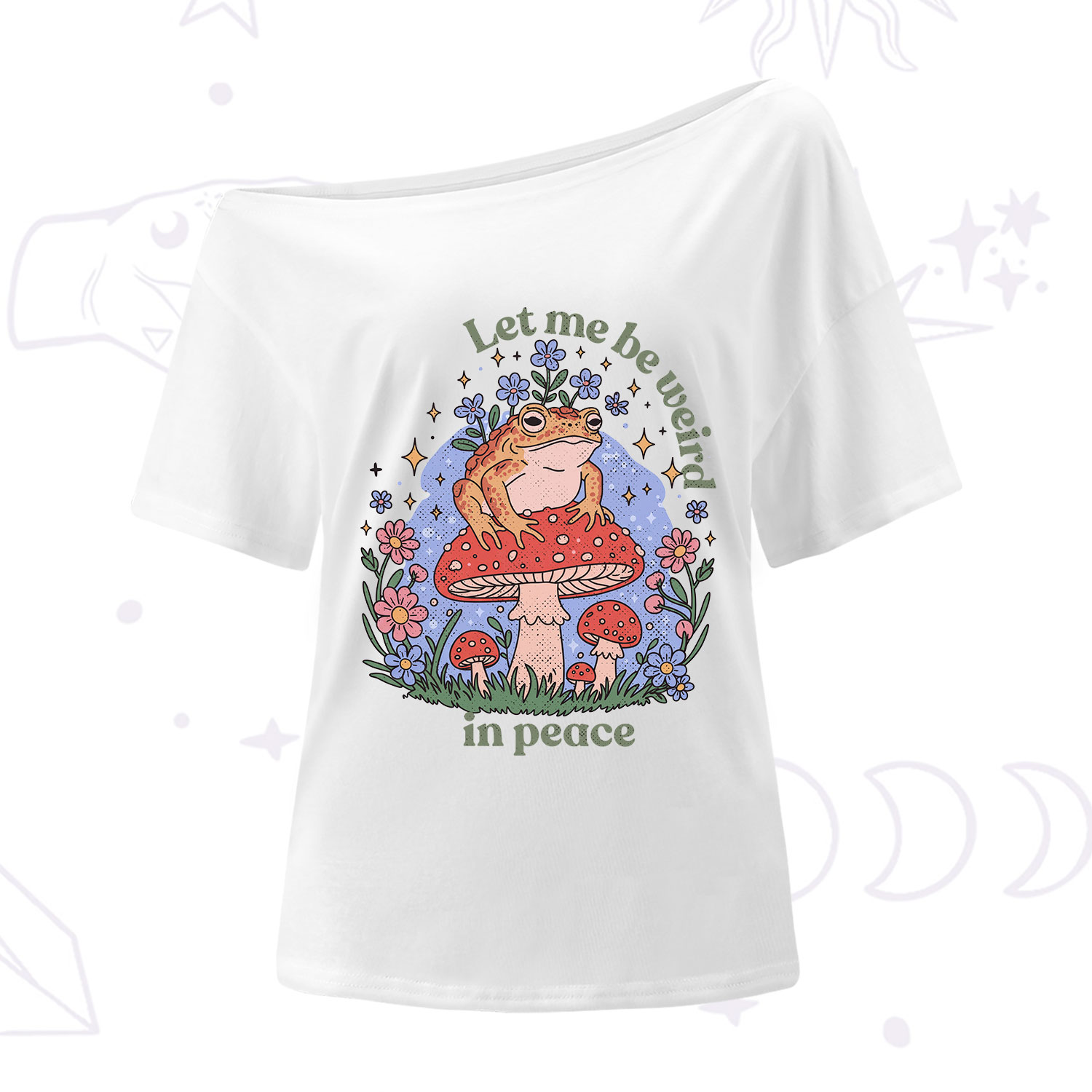 Purplehecate Let Me Be Weird In Peace Frog One Shoulder T-Shirt