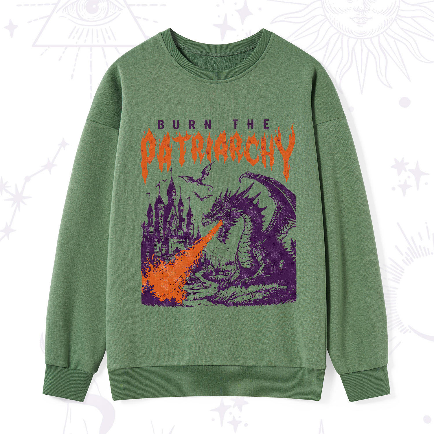 Purplehecate Burn the Patriarchy Dragon Sweatshirt