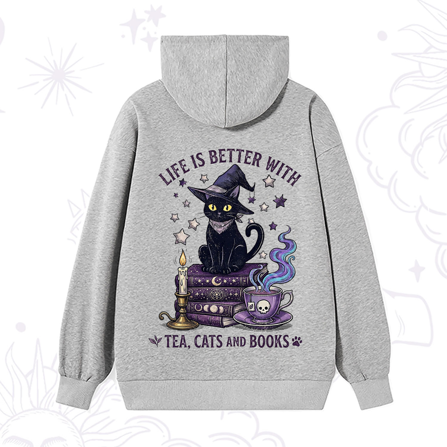 Purplehecate Life Is Better With Cats And Books Hoodie