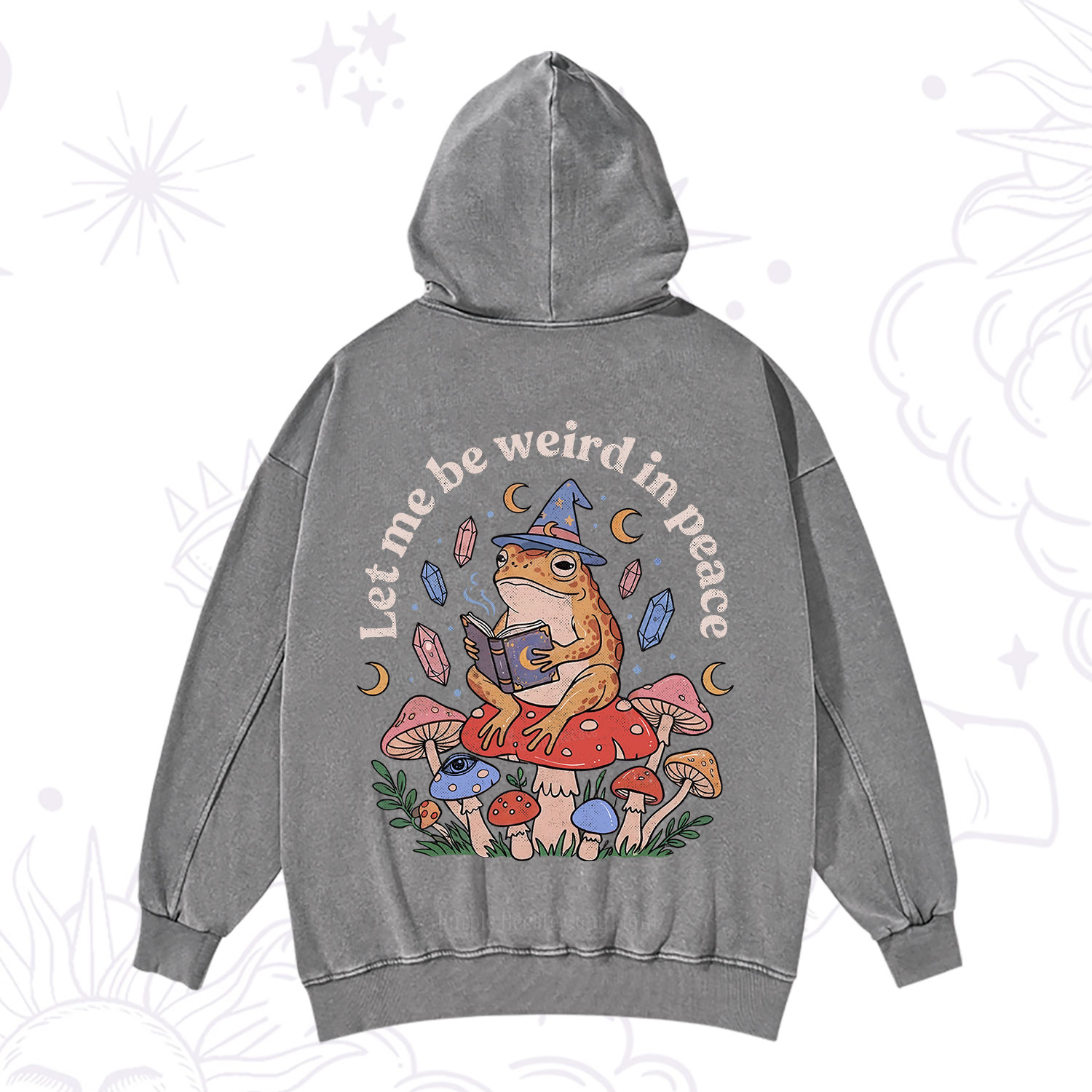 Purplehecate Let Me Be Weird in Peace Frog Washed Hoodie