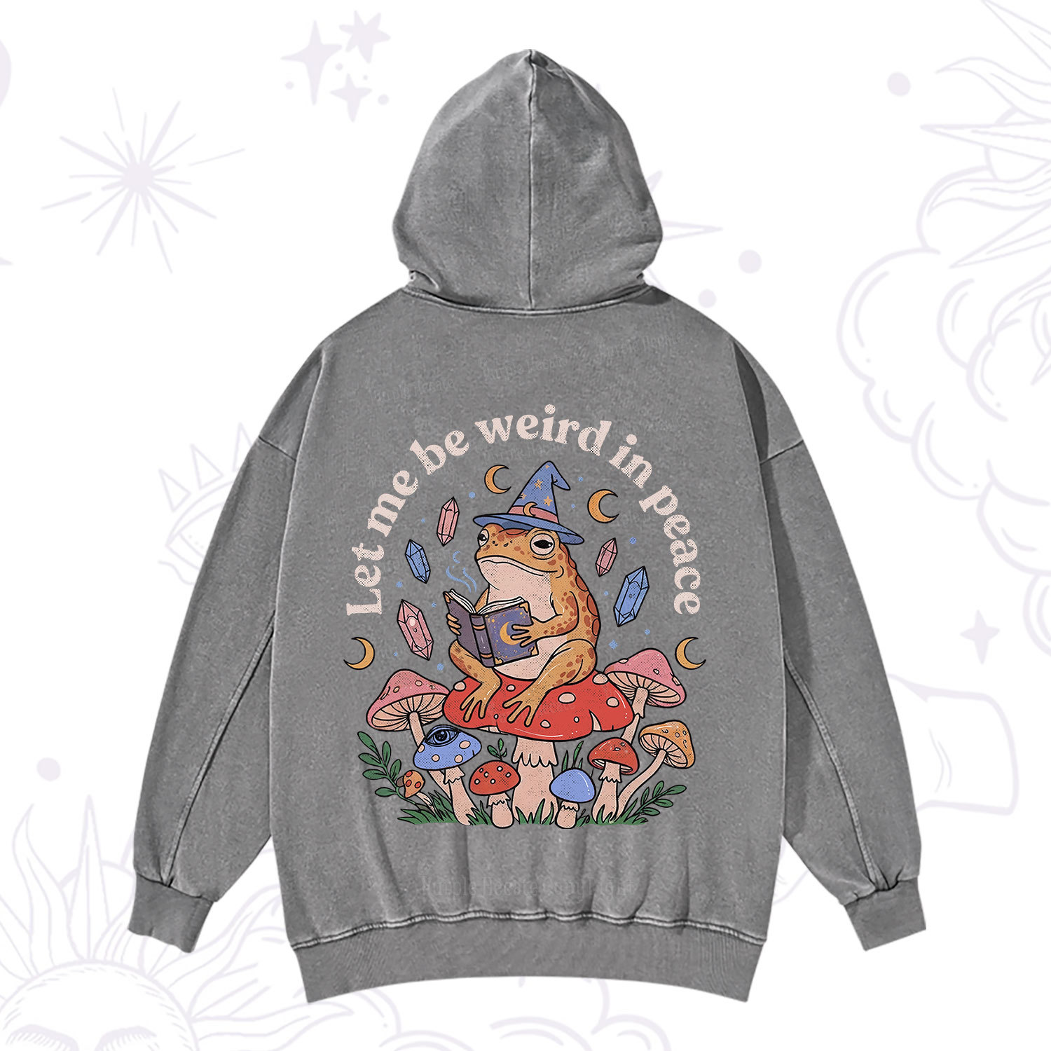 Purplehecate Let Me Be Weird in Peace Frog Washed Hoodie