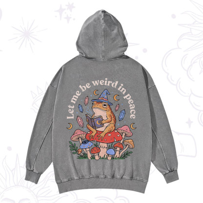 Purplehecate Let Me Be Weird in Peace Frog Washed Hoodie