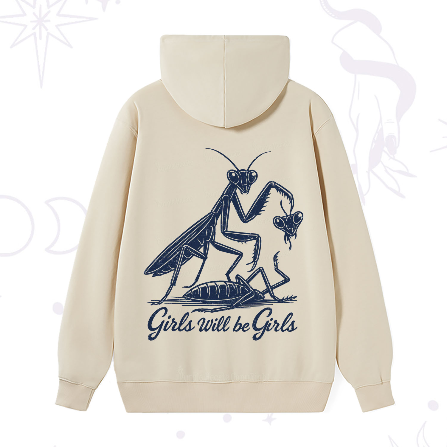 Purplehecate Girls Will Be Girls Praying Mantis Hoodie