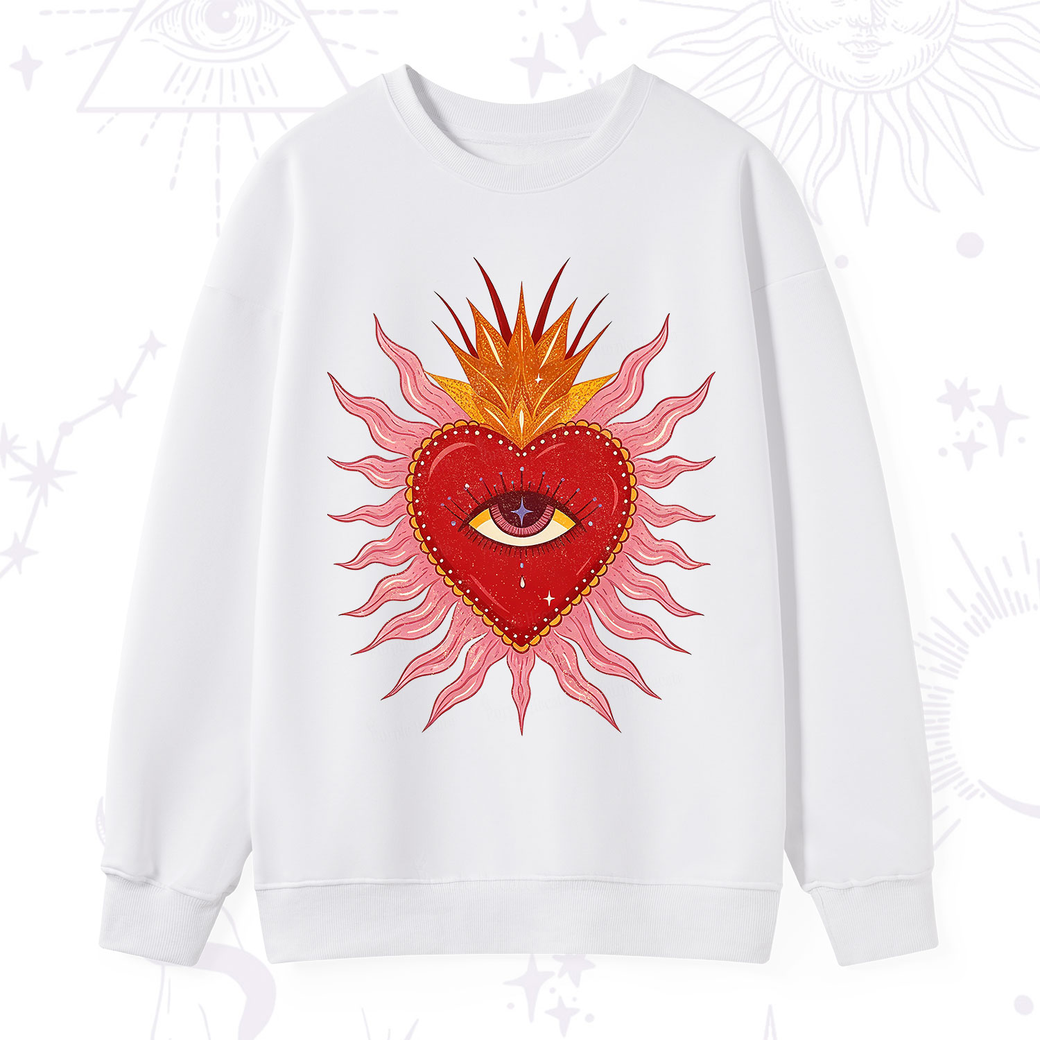 Purplehecate Sacred Flame Heart Sweatshirt