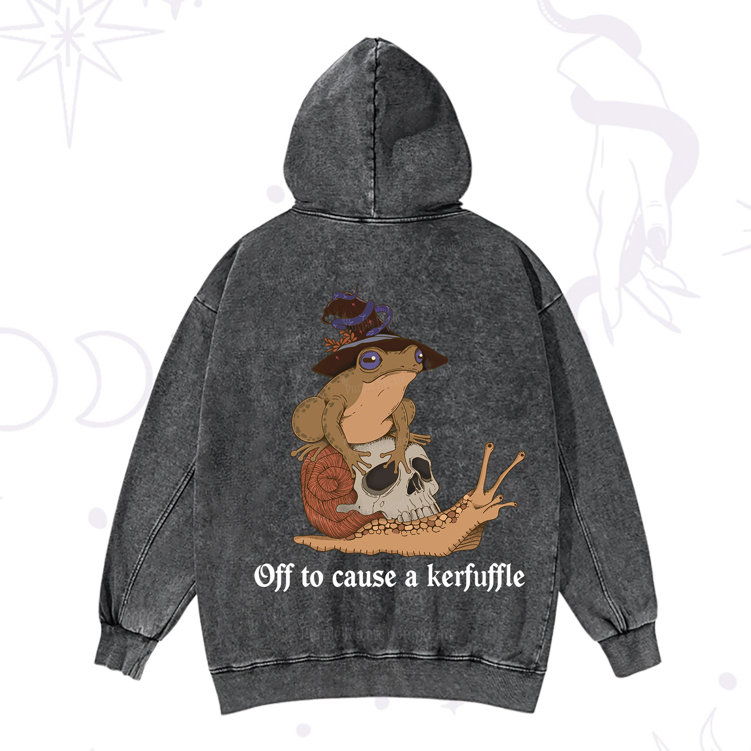 Purplehecate Off To Cause A Kerfuffle Washed Hoodie