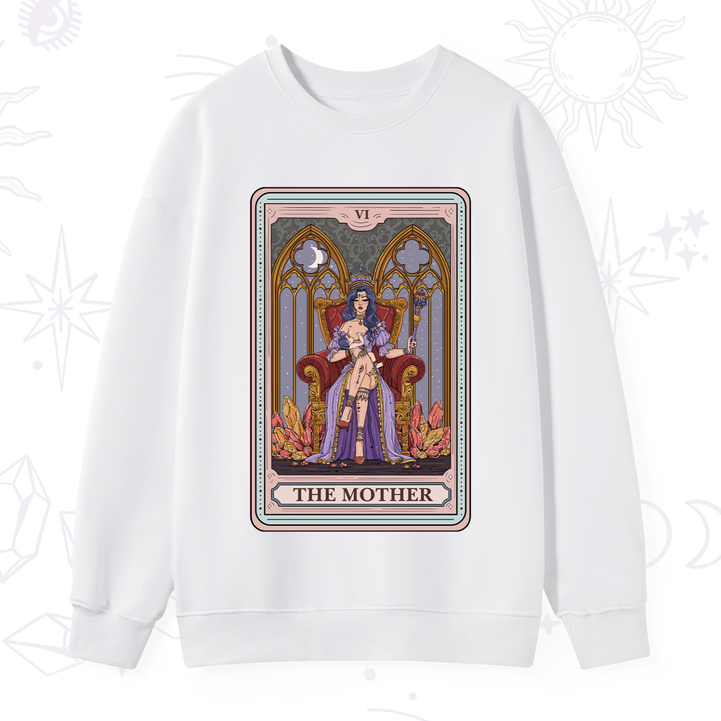 Purplehecate The Mother Tarot Card Sweatshirt
