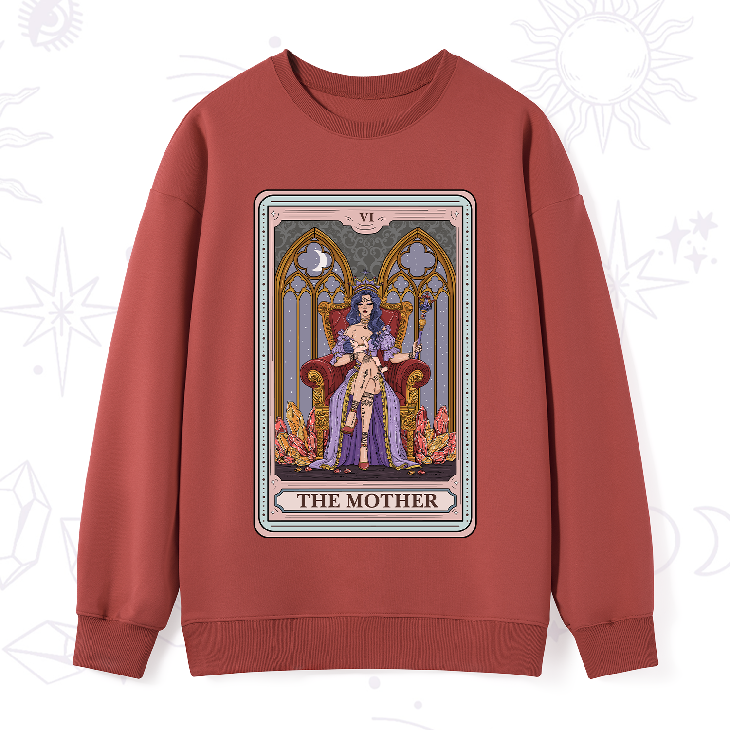 Purplehecate The Mother Tarot Card Sweatshirt