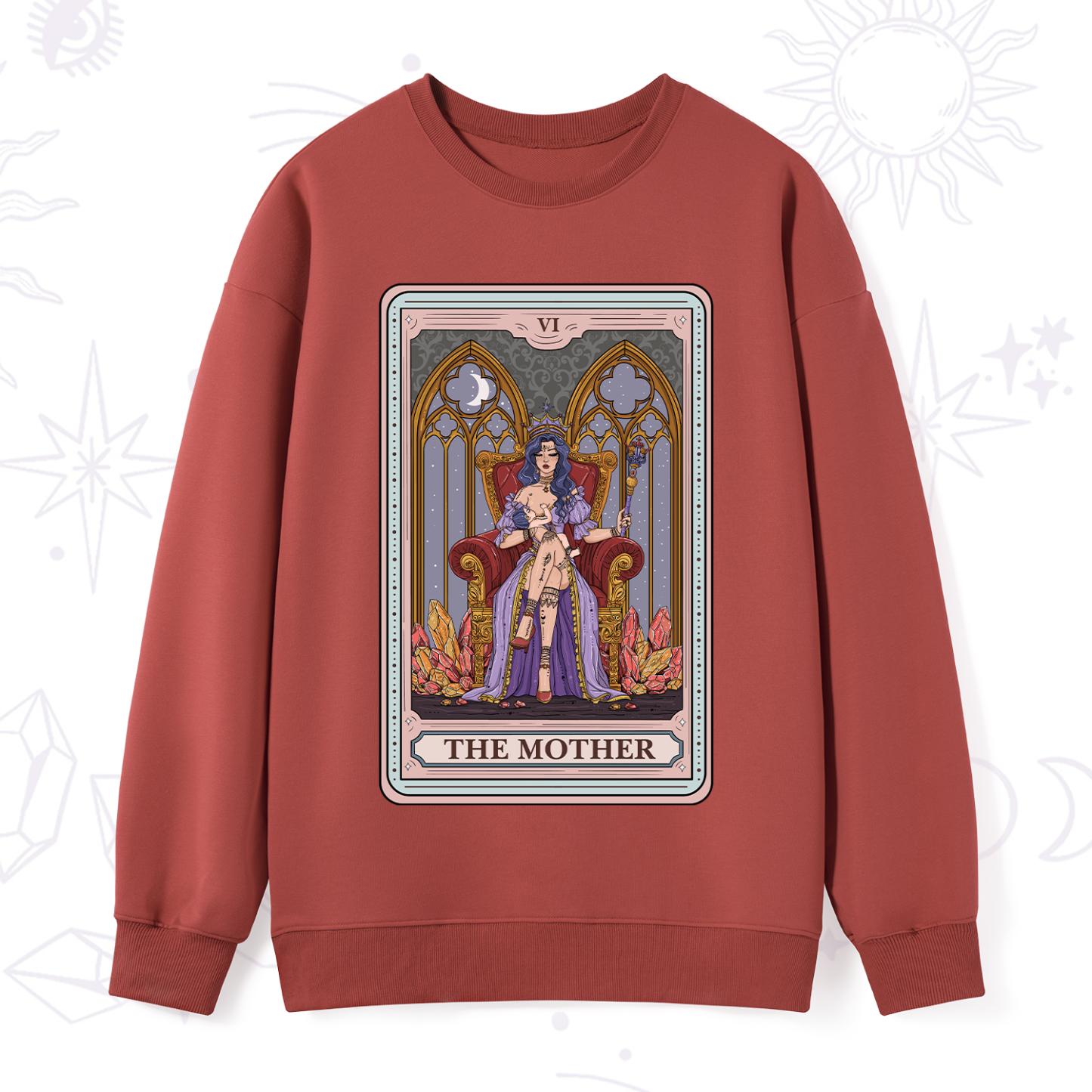 Purplehecate The Mother Tarot Card Sweatshirt