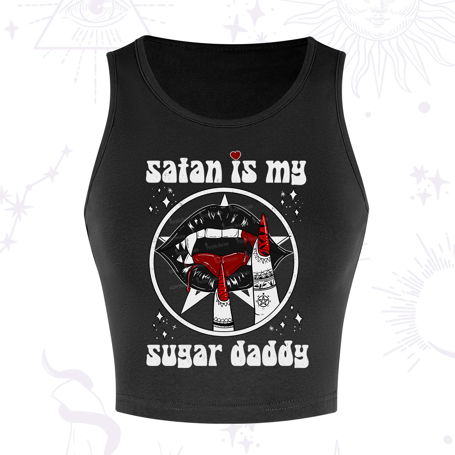Purplehecate Satan Is My Sugar Daddy Crop Tank