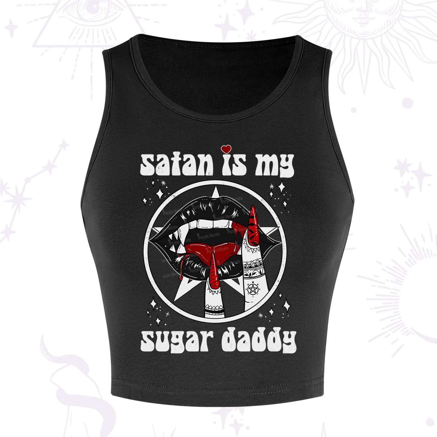 Purplehecate Satan Is My Sugar Daddy Crop Tank